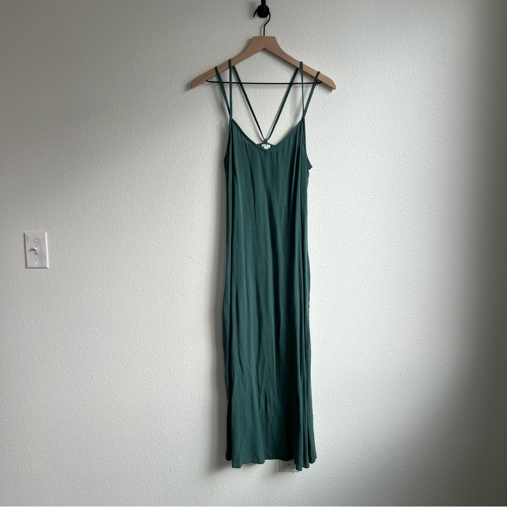 aerie Forest Green Maxi Slip Dress